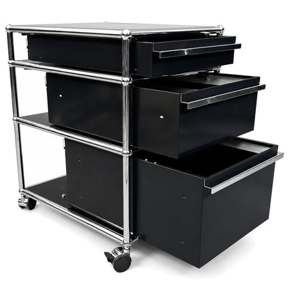 USM Haller Rollcontainer schwarz (3 Auszüge)