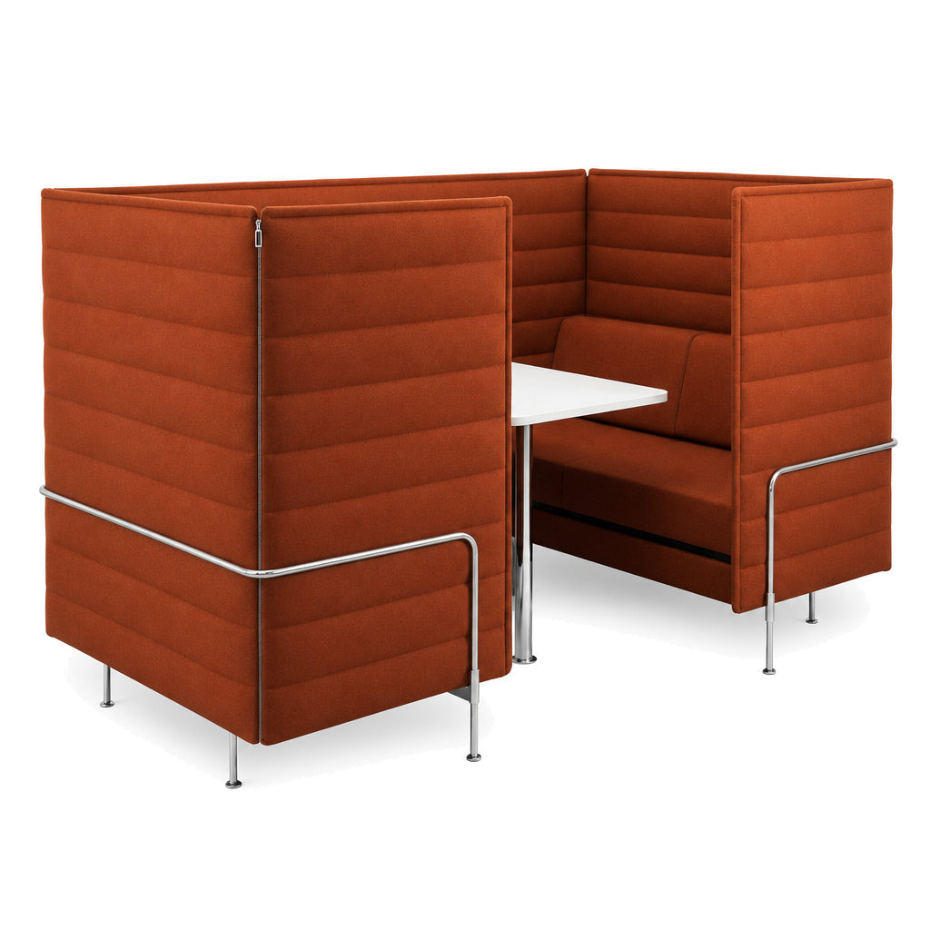 Vitra Alcove Cabin Highback mit Arbeitsplatte orange