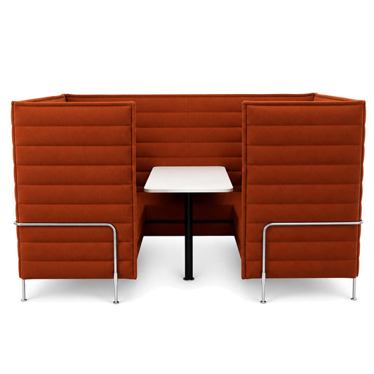 Vitra Alcove Cabin Highback mit Arbeitsplatte orange