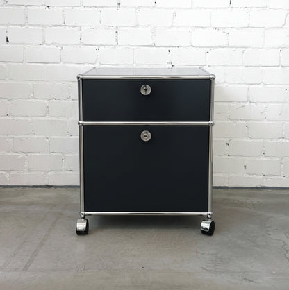 USM Haller Rollcontainer 1 Klappe, 1 Auszug schwarz