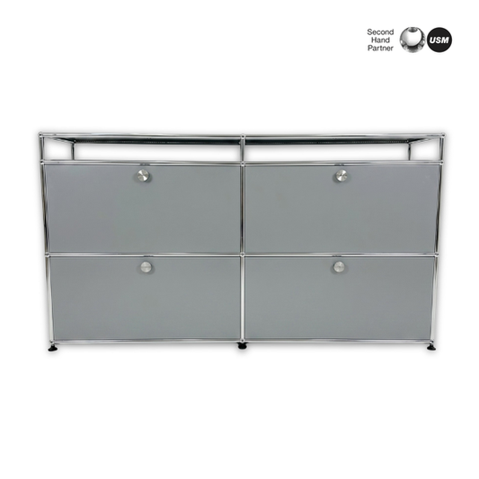 USM Haller Sideboard 2x2 mit 10cm Aufsatz mittelgrau [AKTION -300€]
