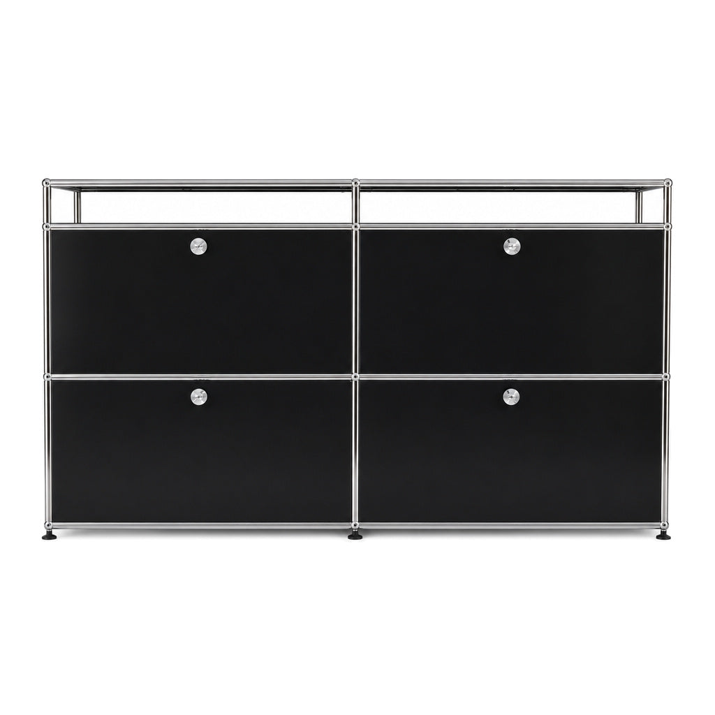USM Haller Sideboard 2x2 mit 10cm Aufsatz schwarz