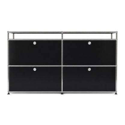 USM Haller Sideboard 2x2 mit 10cm Aufsatz schwarz