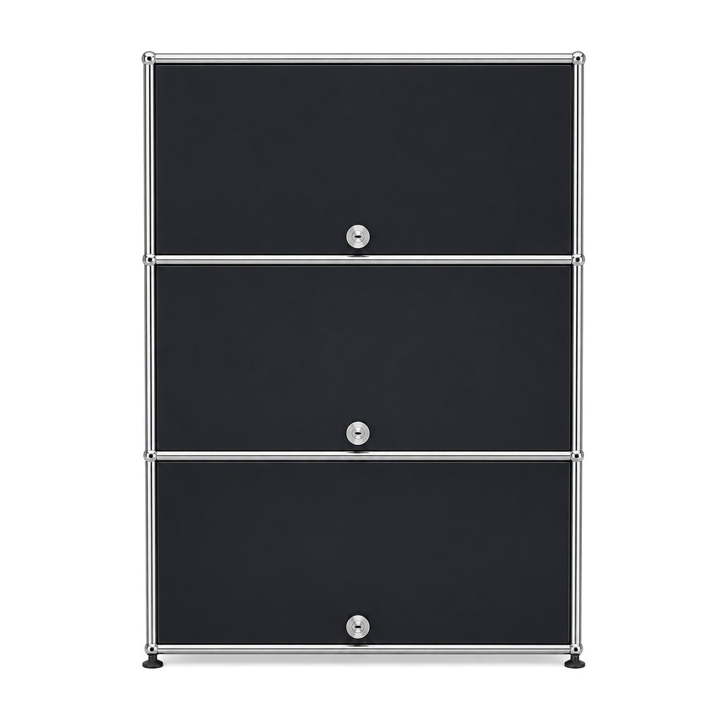 USM Haller Highboard 1x3 Schwarz (Lochrückwand)