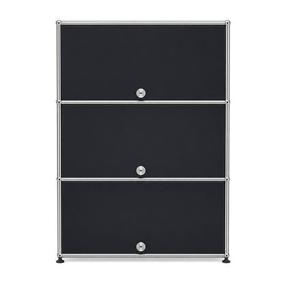 USM Haller Highboard 1x3 Schwarz (Lochrückwand)