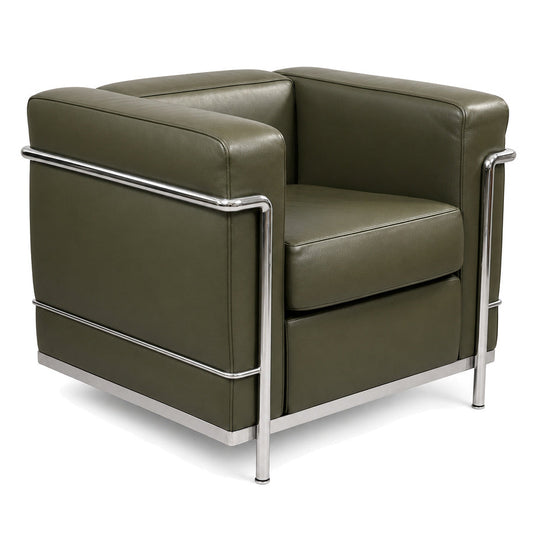 Cassina LC2 Sessel Leder olivgrün