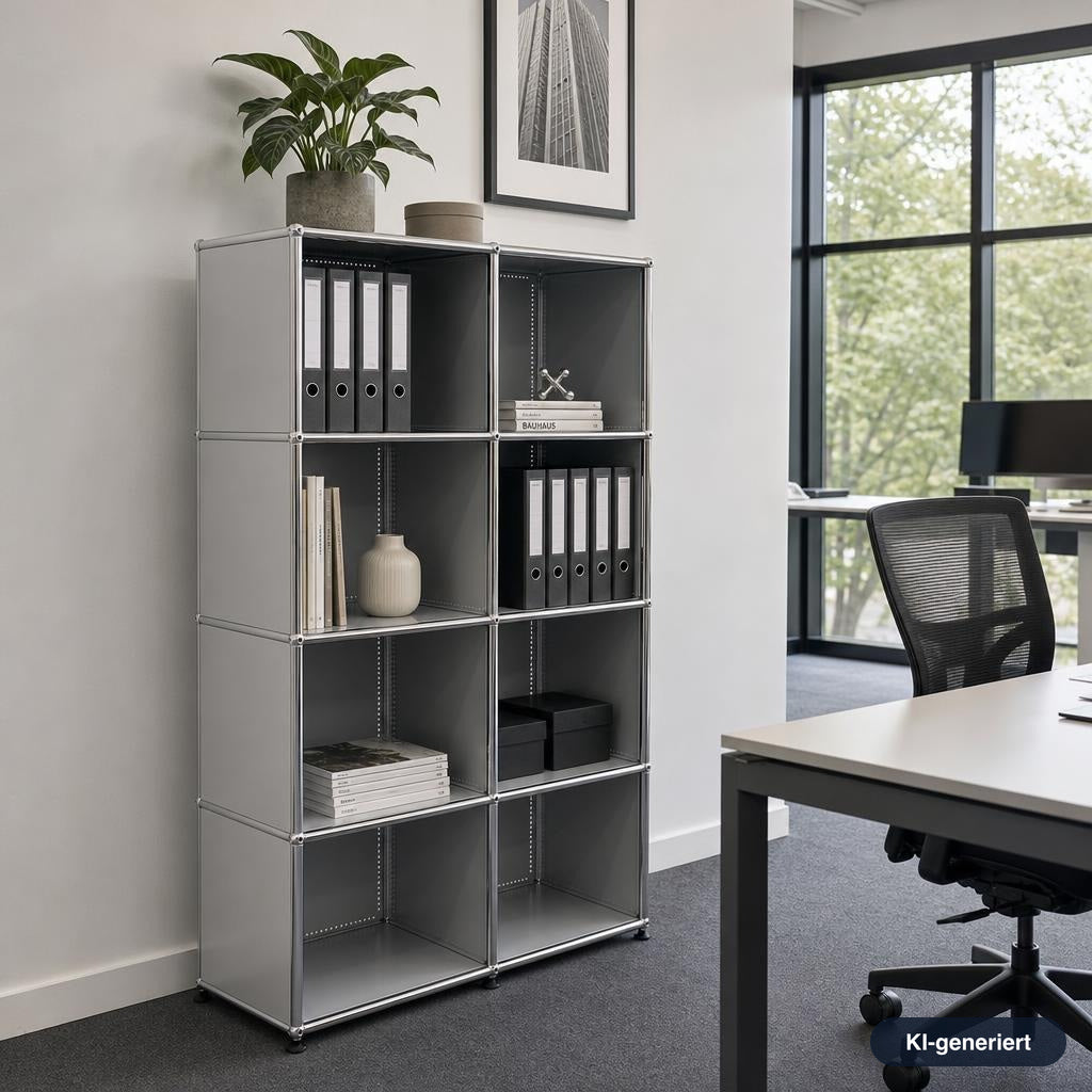 USM Haller Highboard 2x4 Mattsilber