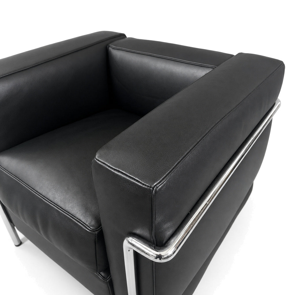 Cassina LC2 Sessel Leder extra schwarz