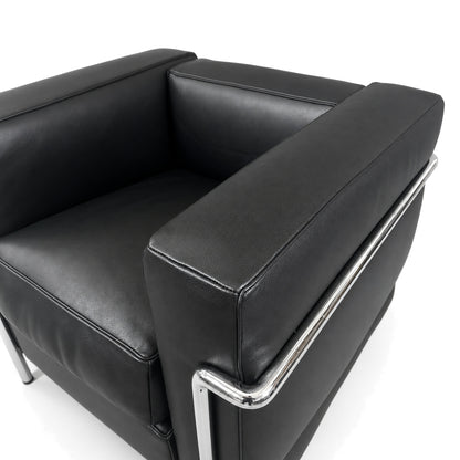 Cassina LC2 Sessel Leder extra schwarz