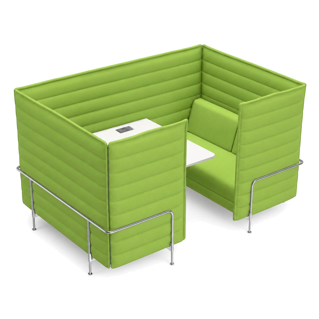 Vitra Alcove Cabin Highback 4-Sitzer mit Arbeitsplatte hellgrün