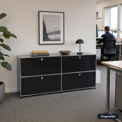 USM Haller Sideboard 2x2 Graphitschwarz