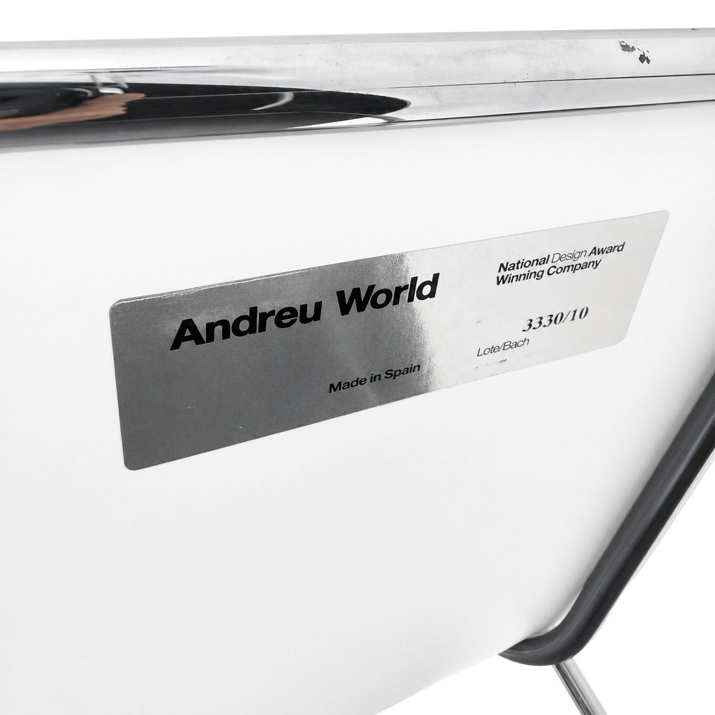 Andreu World Barhocker LINEAL weiß/rot