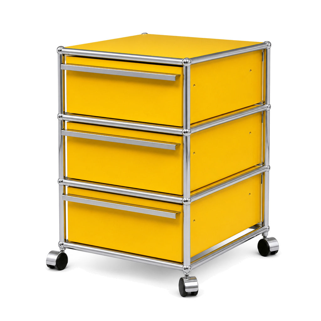 USM Haller Rollcontainer gelb (3 Auszüge)