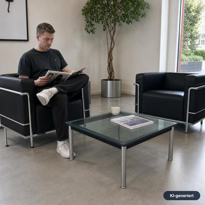 Cassina LC10 Table en tube Beistelltisch 70x70cm