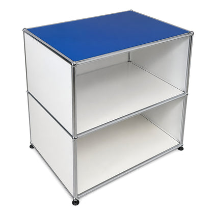 USM Haller Sideboard 1x2 weiß / enzianblau (50cm Tiefe)
