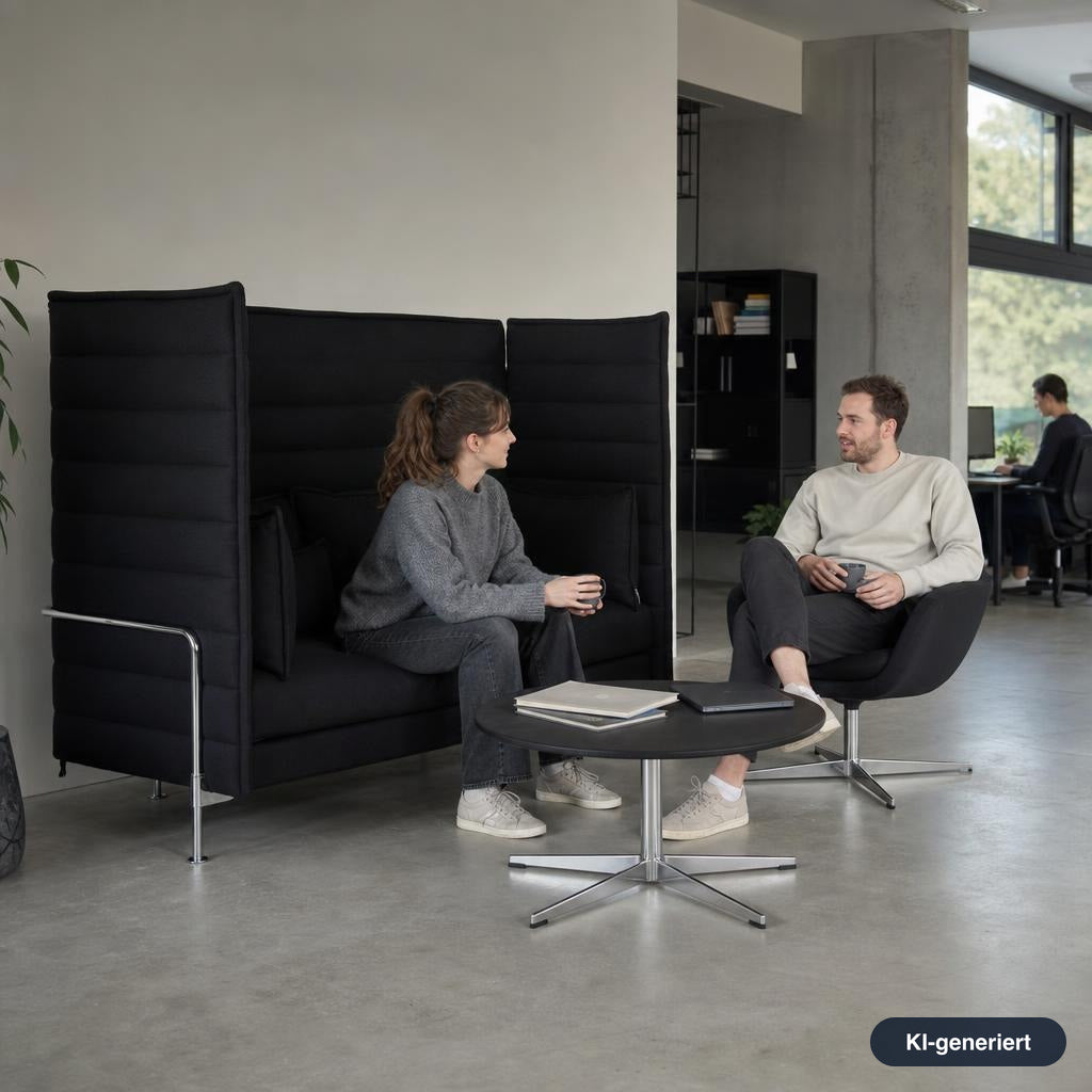 Vitra Alcove Highback 2-Sitzer Sofa schwarz
