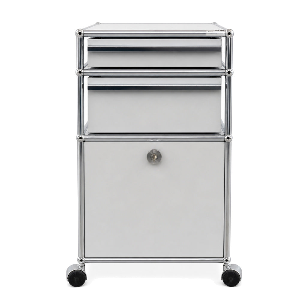 USM Haller Rollcontainer lichtgrau mit Klappe