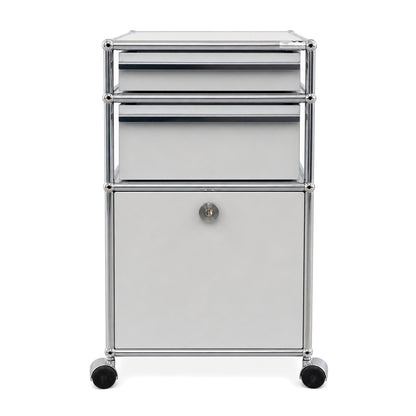 USM Haller Rollcontainer lichtgrau mit Klappe