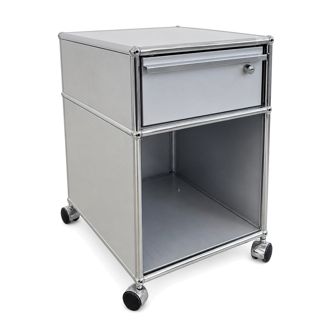 USM Haller Rollcontainer Mattsilber