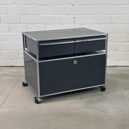USM Haller Doppelrollcontainer 1 Auszug 2 Schubladen anthrazitgrau