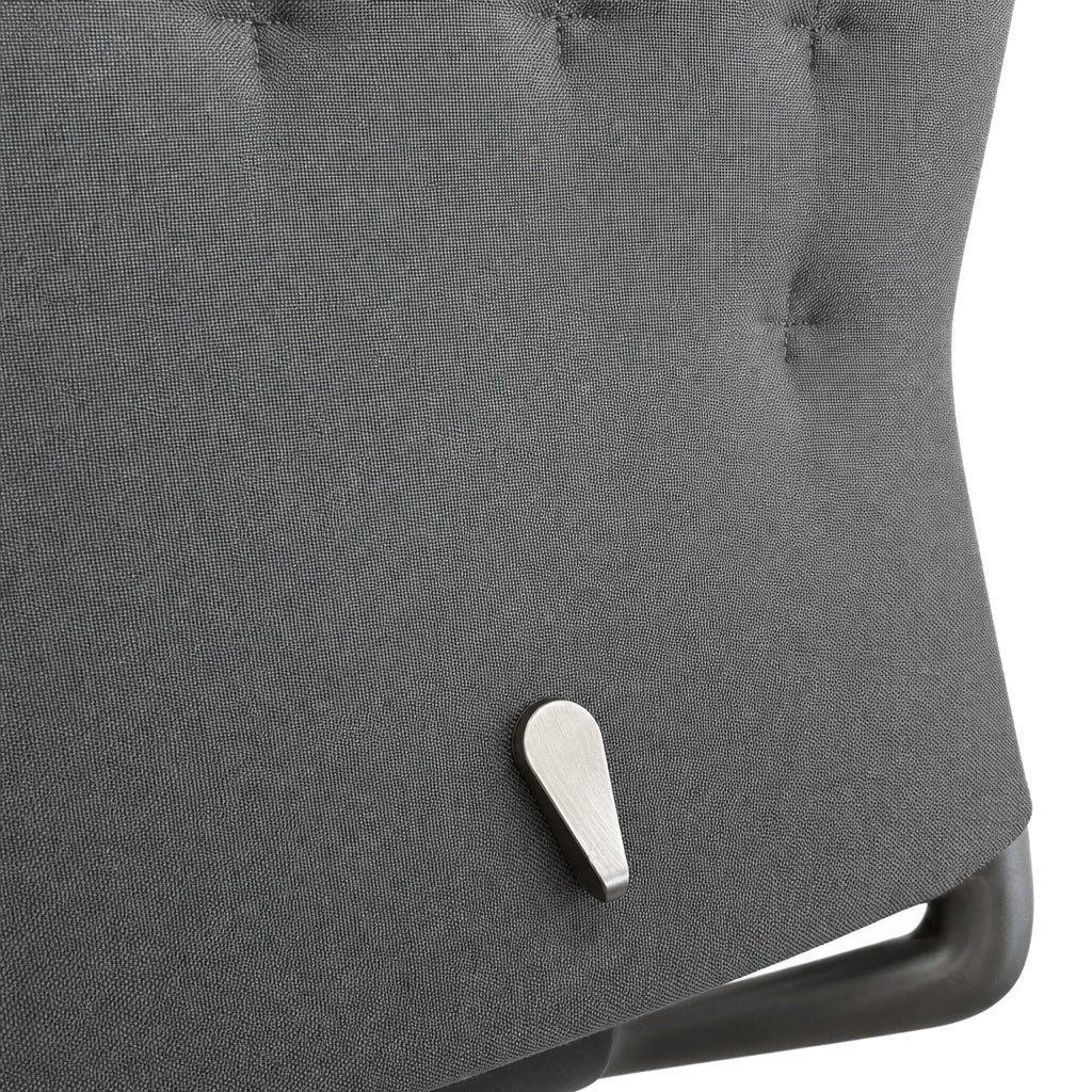 Vitra ID Trim L Stoff schwarz mit Kopfteil und Alufußkreuz