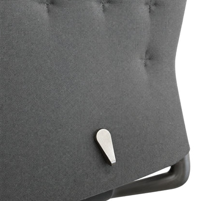Vitra ID Trim L Stoff schwarz mit Kopfteil und Alufußkreuz