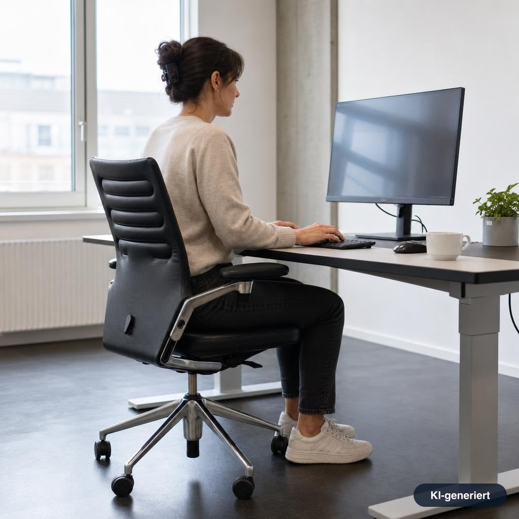 VItra AC4 Work Bürostuhl Leder schwarz