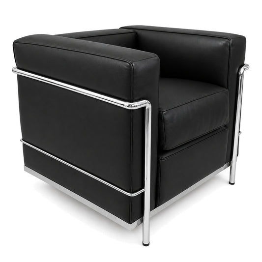 Cassina LC2 Sessel Leder extra schwarz