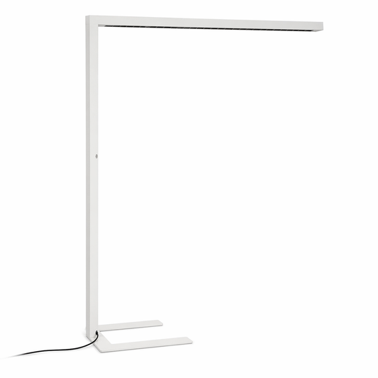 Artemide Econ Office Floor L LED Stehleuchte in Weiß, aus pulverbeschichtetem Aluminium, minimalistisches Design.