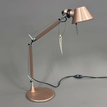 Artemide Tolomeo Micro desk lamp in copper with adjustable arm and included bulb