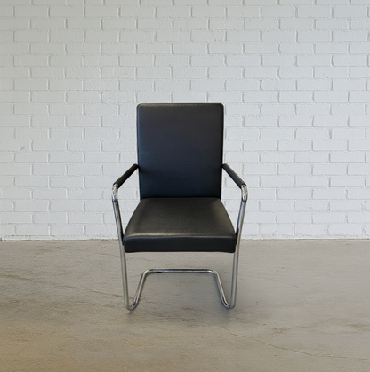 Walter Knoll Freischwinger Leder schwarz