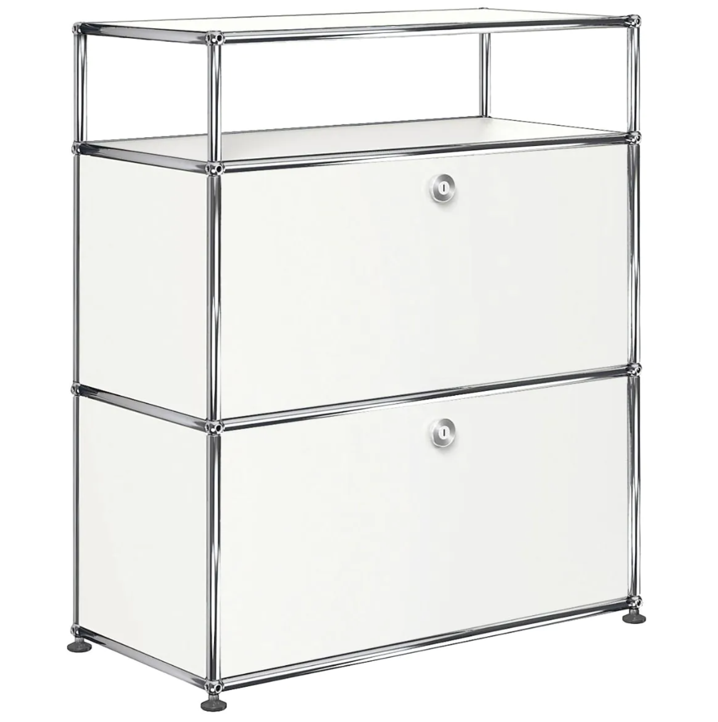 USM Haller Sideboard 1x2 weiß 2 Klappen und Aufsatz