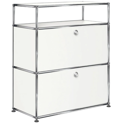 USM Haller Sideboard 1x2 weiß 2 Klappen und Aufsatz