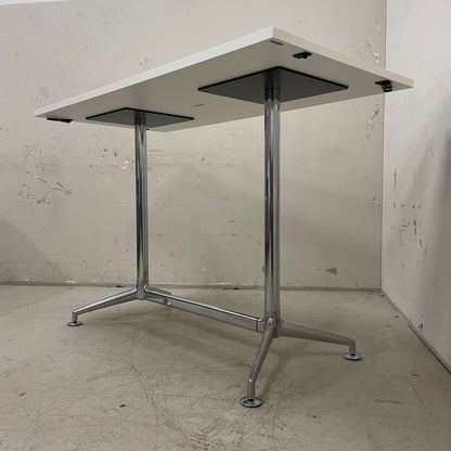 Brunner Fina Stehtisch weiß mit Chromgestell und rechteckiger Tischplatte 160x80 cm, Höhe 110 cm