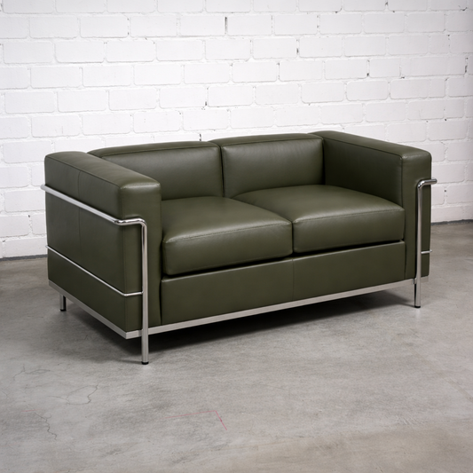 Cassina LC2 2-Sitzer Leder olivgrün [NEUWARE]