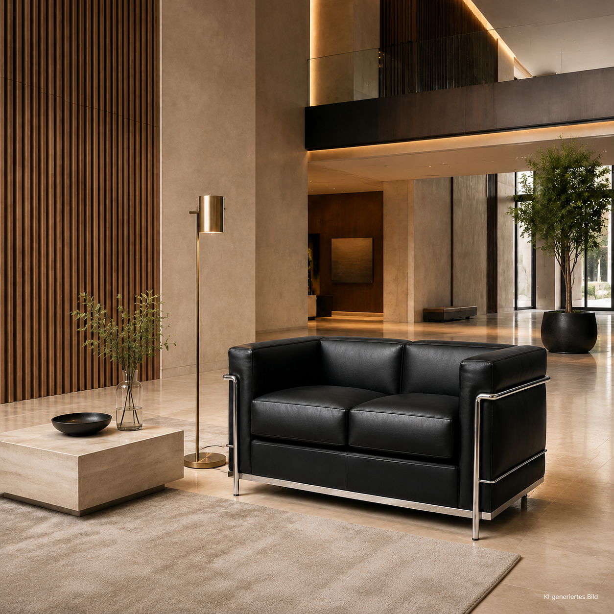 Cassina LC2 2-Sitzer Leder schwarz [NEUWARE]
