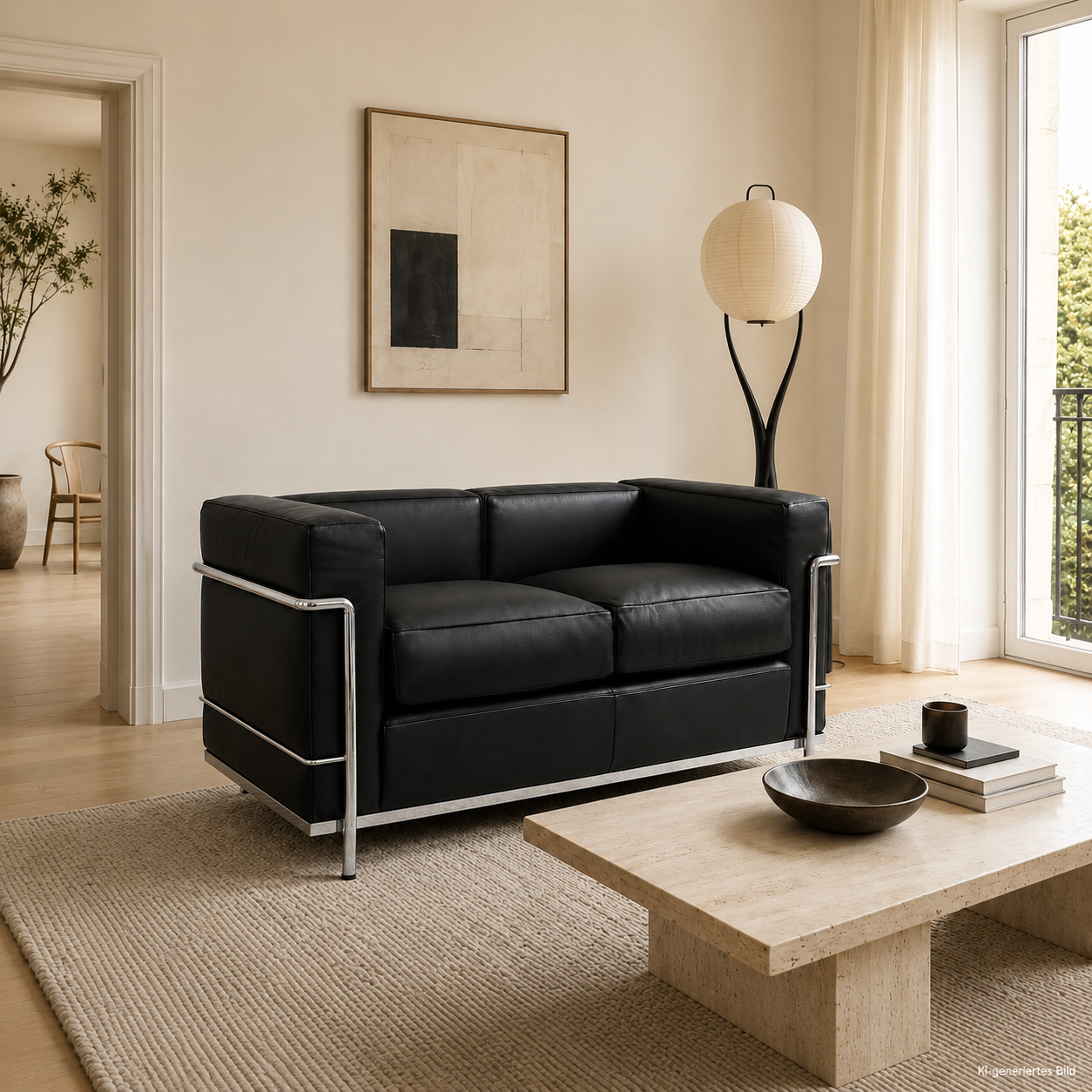 Cassina LC2 2-Sitzer Leder schwarz [NEUWARE]