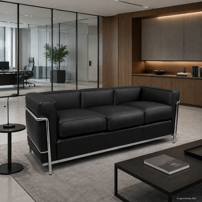 Cassina LC2 3-Sitzer Leder schwarz