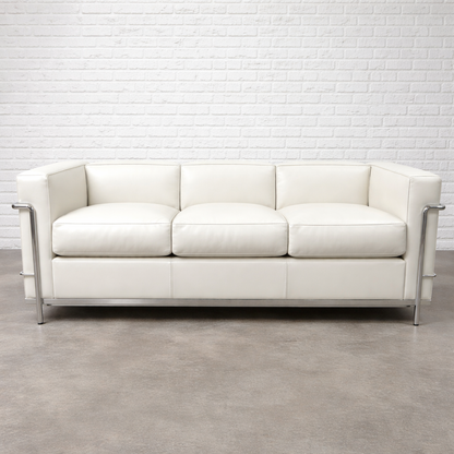 Cassina LC2 3-Sitzer Leder weiß [NEUWARE]