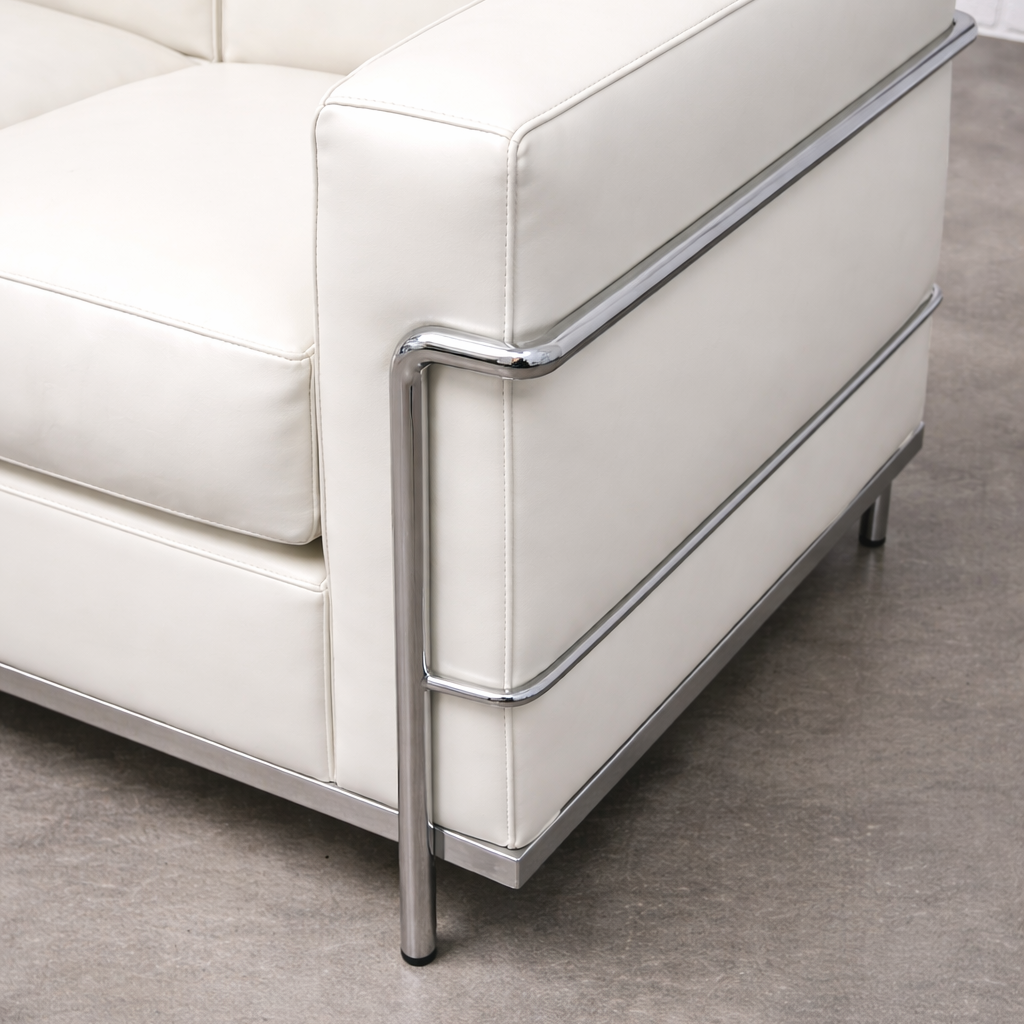 Cassina LC2 3-Sitzer Leder weiß [NEUWARE]