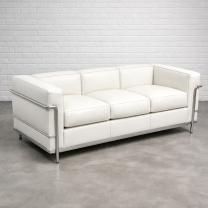 Cassina LC2 3-Sitzer Leder weiß [NEUWARE]