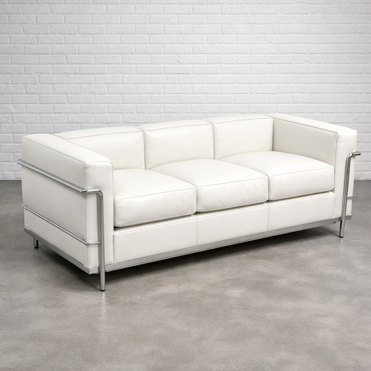 Cassina LC2 3-Sitzer Leder weiß [NEUWARE]