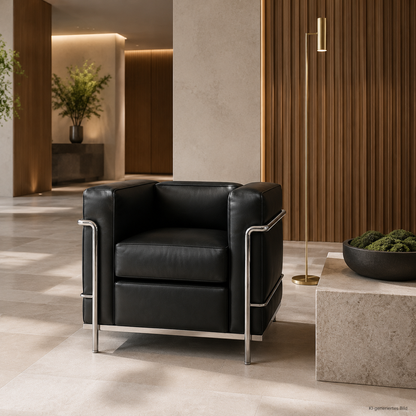 Cassina LC2 Sessel Leder schwarz