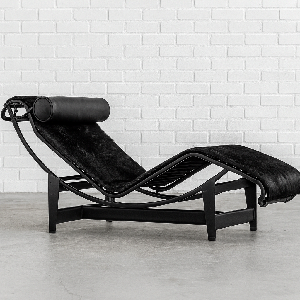Cassina LC4 Chaiselongue Liege Fell schwarz