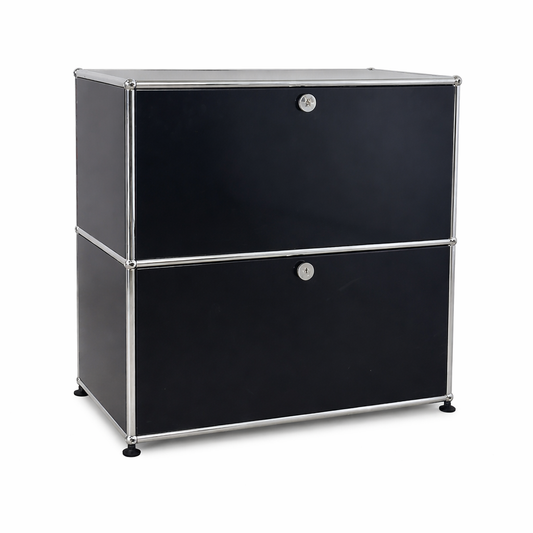 USM Haller Sideboard 1x2 schwarz 2 Auszüge