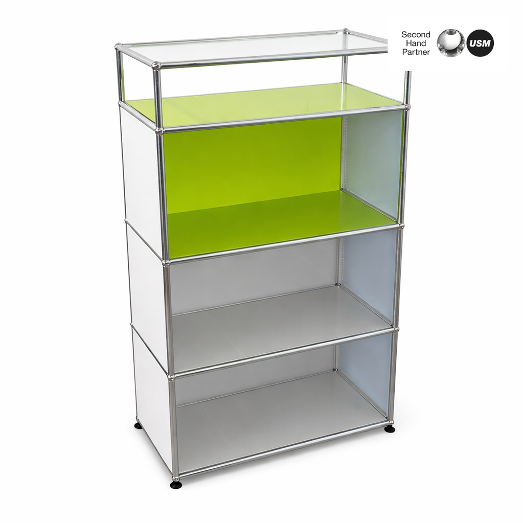 USM Haller Highboard 1x4 lichtgrau / hellgrün