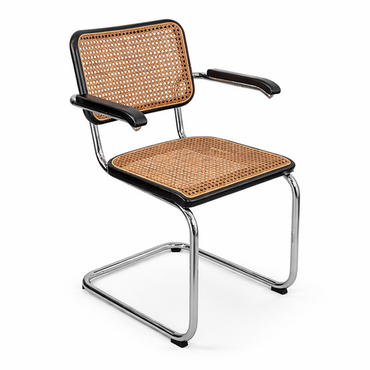 Thonet Freischwinger S64 Korbgeflecht schwarz