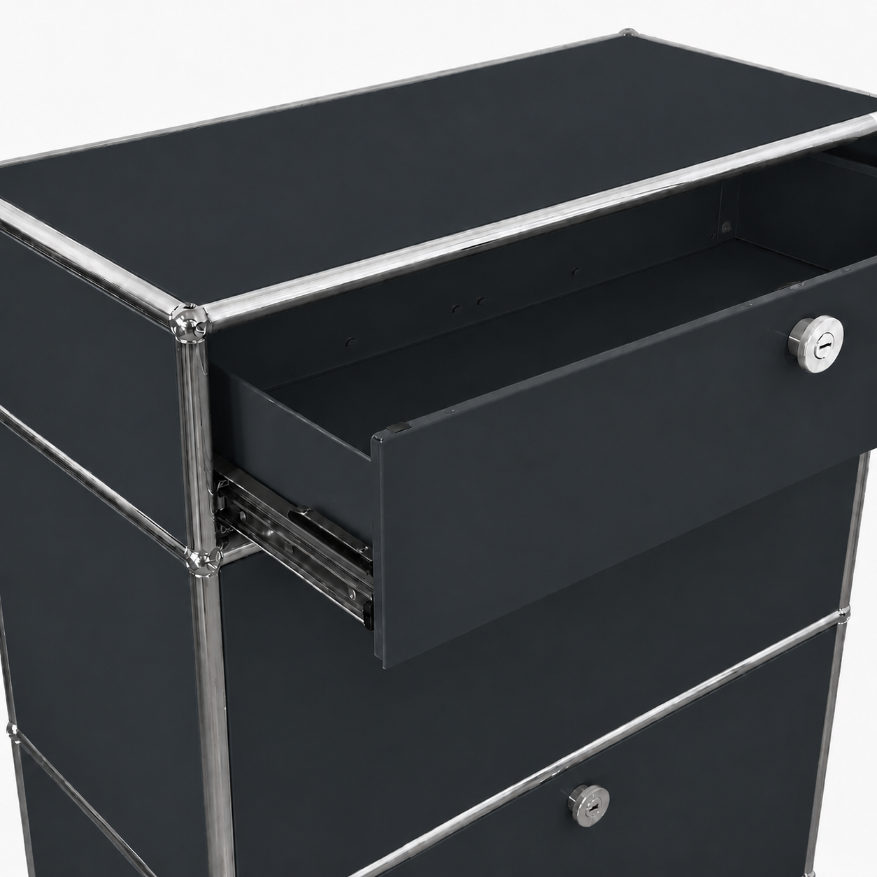 USM Haller Highboard 1x3 anthrazitgrau Klappen + Auszug