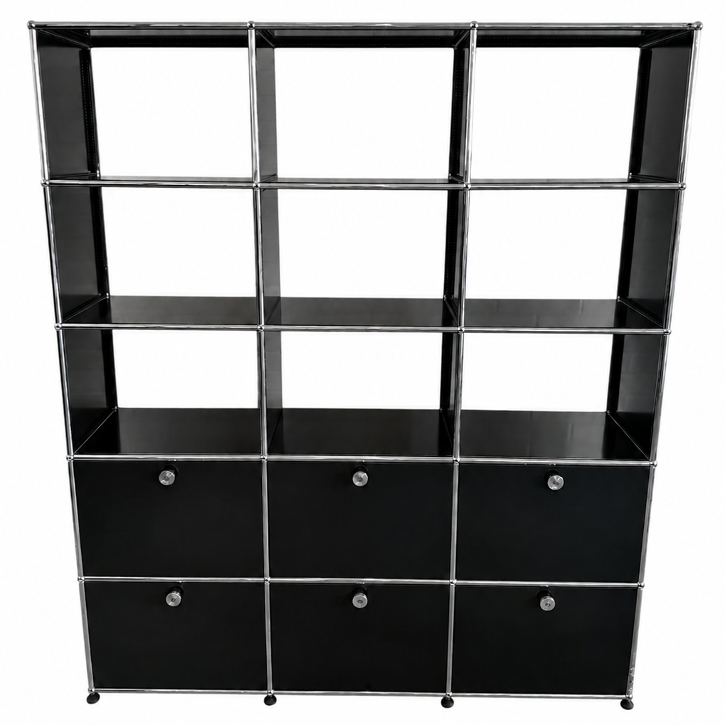 USM Haller Highboard 3x5 schwarz 6 Klappen