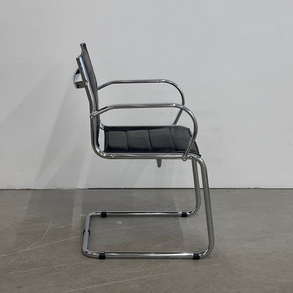 PAKET: 4x Besucherstuhl Leder Chrom [AKTION -50%]